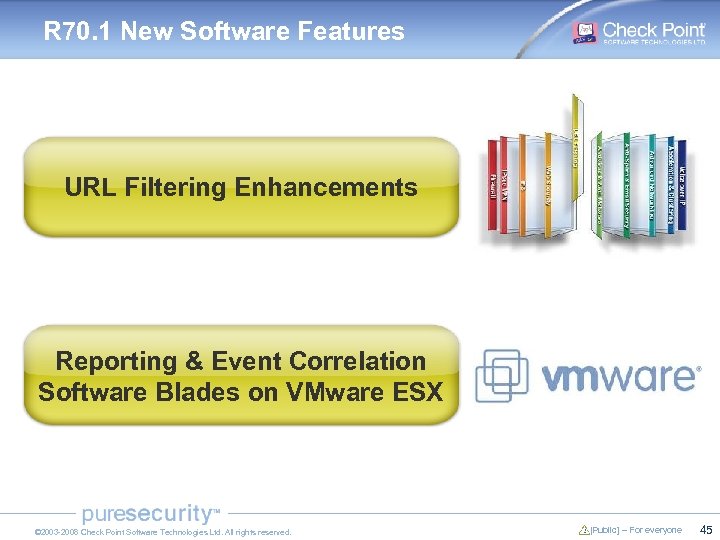 R 70. 1 New Software Features URL Filtering Enhancements Reporting & Event Correlation Software