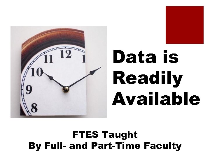 Data is Readily Available FTES Taught By Full- and Part-Time Faculty 