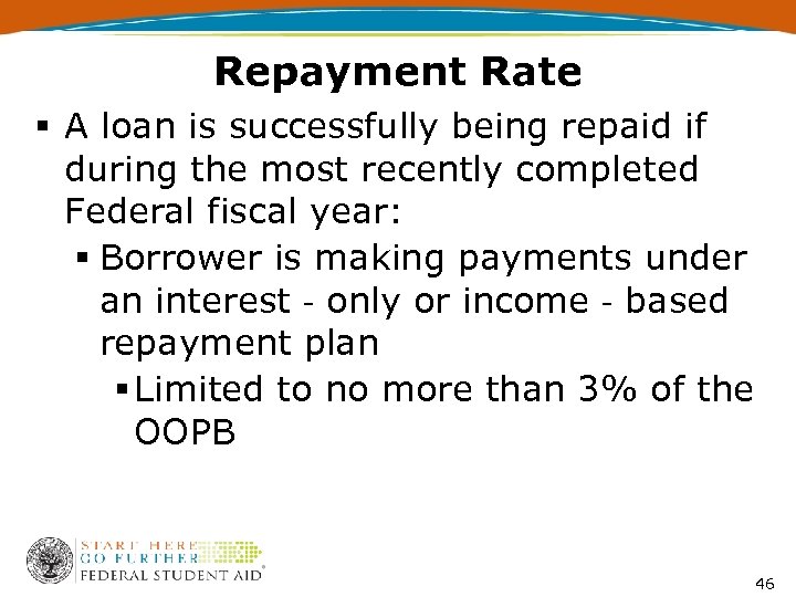 Repayment Rate § A loan is successfully being repaid if during the most recently