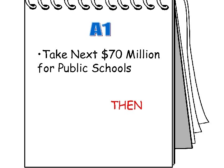  • Take Next $70 Million for Public Schools THEN 