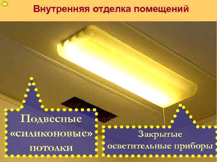 ФУП Внутренняя отделка помещений Подвесные «силиконовые» потолки Закрытые осветительные приборы 