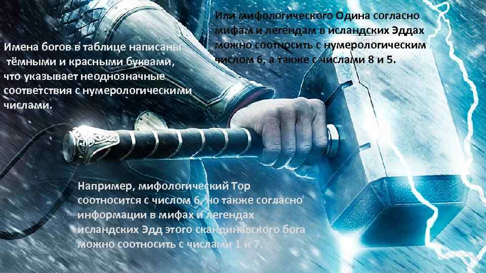 Имена богов в таблице написаны тёмными и красными буквами, что указывает неоднозначные соответствия с
