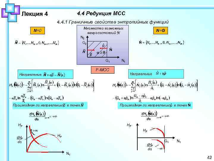 4. 4 Редукция МСС Лекция 4 4. 4. 1 Граничные свойства энтропийных функций Множество