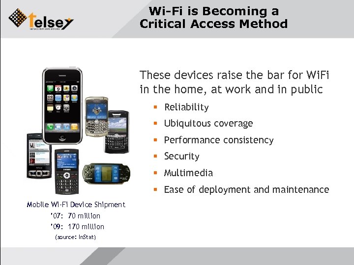 Wi-Fi is Becoming a Critical Access Method These devices raise the bar for Wi.