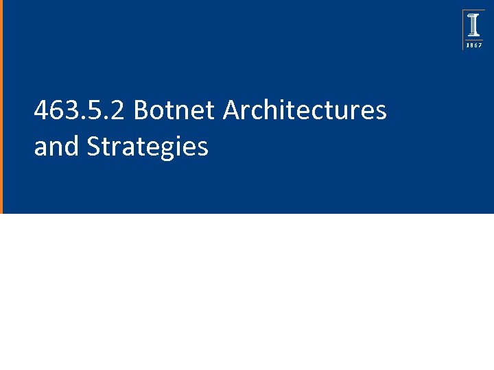 463. 5. 2 Botnet Architectures and Strategies 
