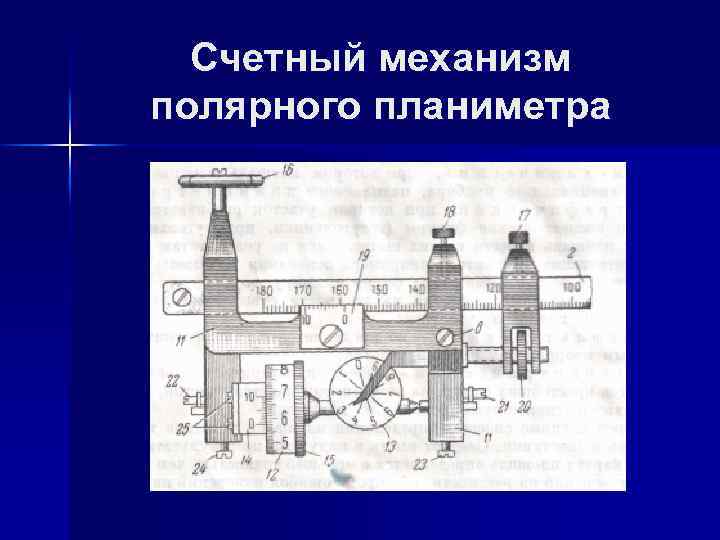 Счетный механизм полярного планиметра 