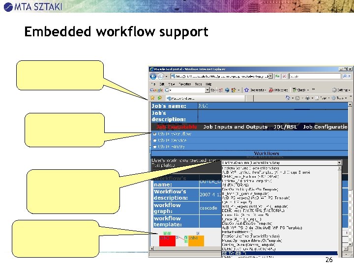 Embedded workflow support 26 