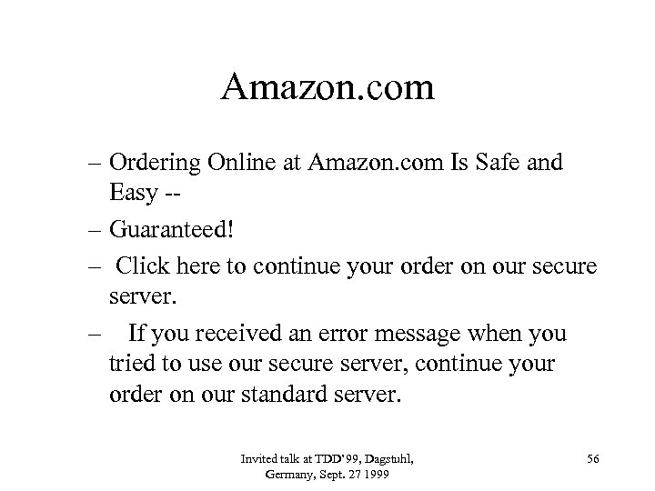 Amazon. com – Ordering Online at Amazon. com Is Safe and Easy -– Guaranteed!