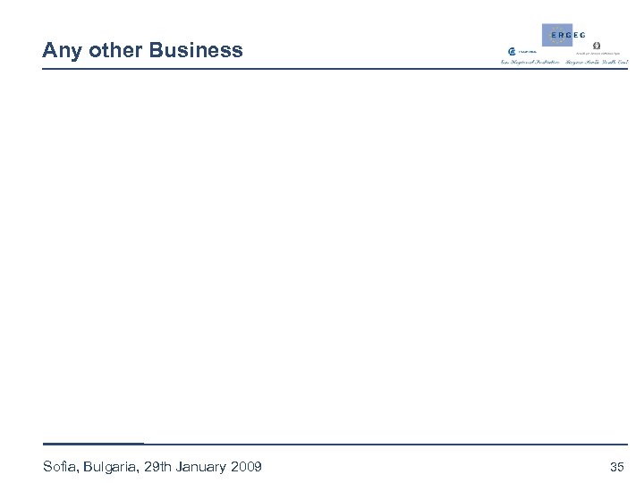 Any other Business Sofia, Bulgaria, 29 th January 2009 35 