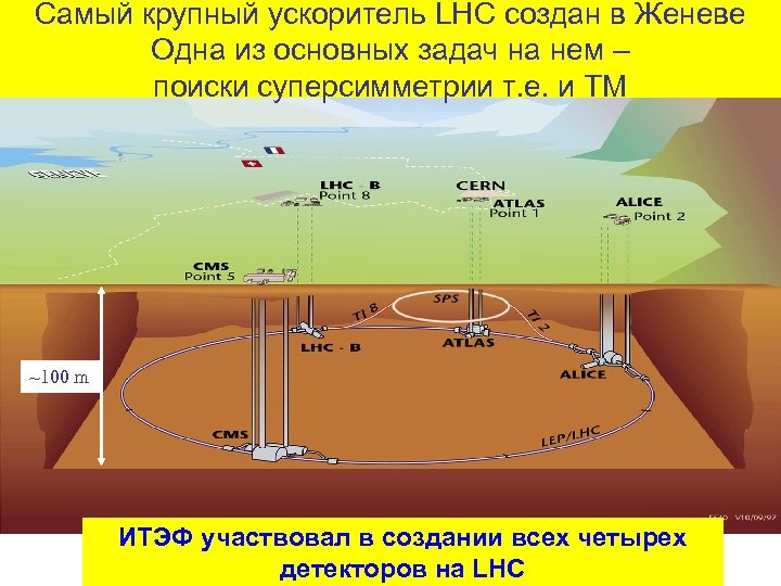 Самый крупный ускоритель LHC создан в Женеве Одна из основных задач на нем –