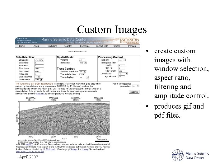 Custom Images • create custom images with window selection, aspect ratio, filtering and amplitude