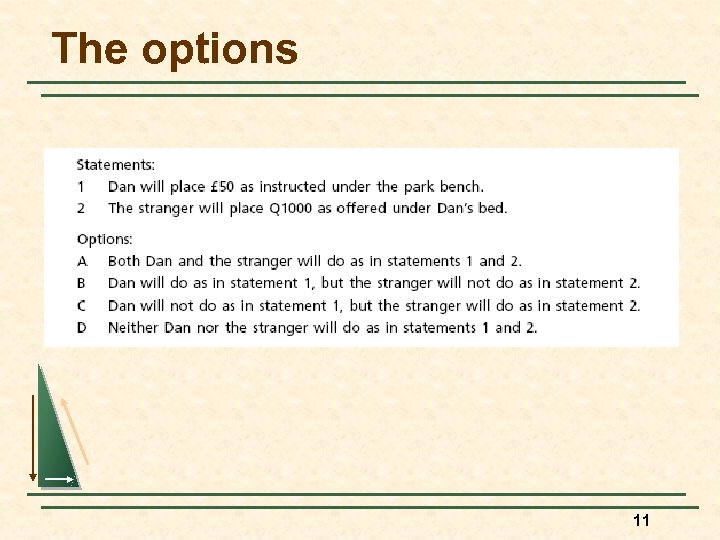 The options 11 