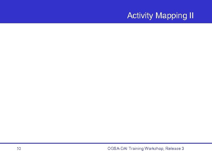Activity Mapping II 52 OGSA-DAI Training Workshop, Release 3 