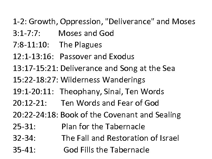 1 -2: Growth, Oppression, "Deliverance" and Moses 3: 1 -7: 7: Moses and God