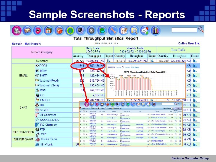 Sample Screenshots - Reports Decision Computer Group 
