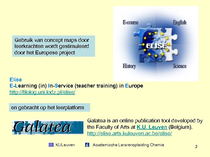 Gebruik van concept maps door leerkrachten wordt gestimuleerd door het Europese project Elise E-Learning