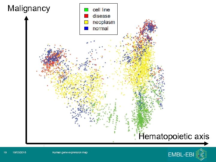 Malignancy Hematopoietic axis 19 19/03/2018 Human gene expression map 