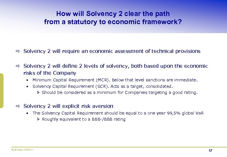 How will Solvency 2 clear the path from a statutory to economic framework? ð