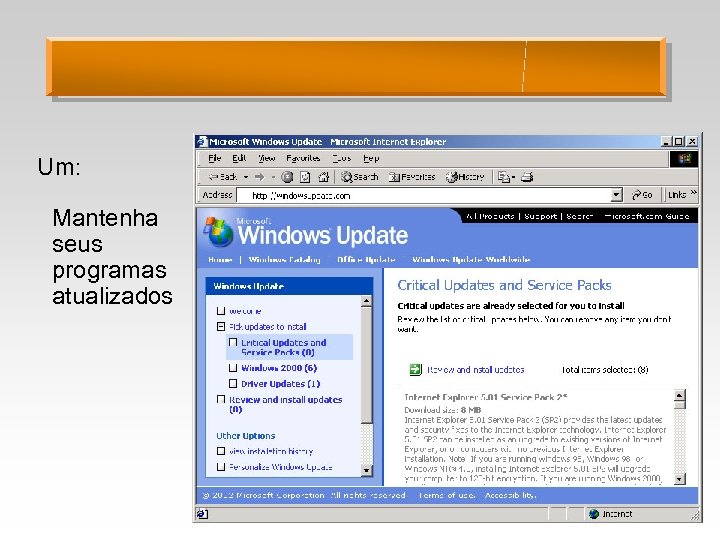 Um: Mantenha seus programas atualizados 