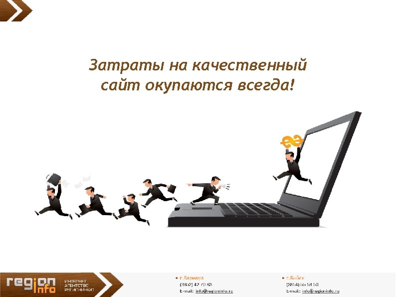 Затраты на качественный сайт окупаются всегда! 