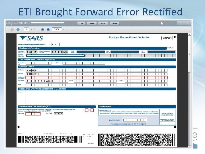 ETI Brought Forward Error Rectified • 