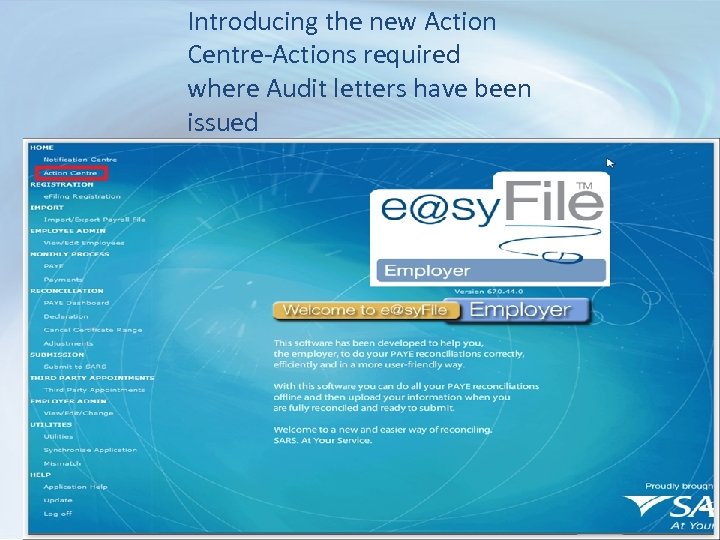 Introducing the new Action Centre-Actions required where Audit letters have been issued 