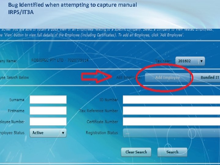 Bug Identified when attempting to capture manual IRP 5/IT 3 A 