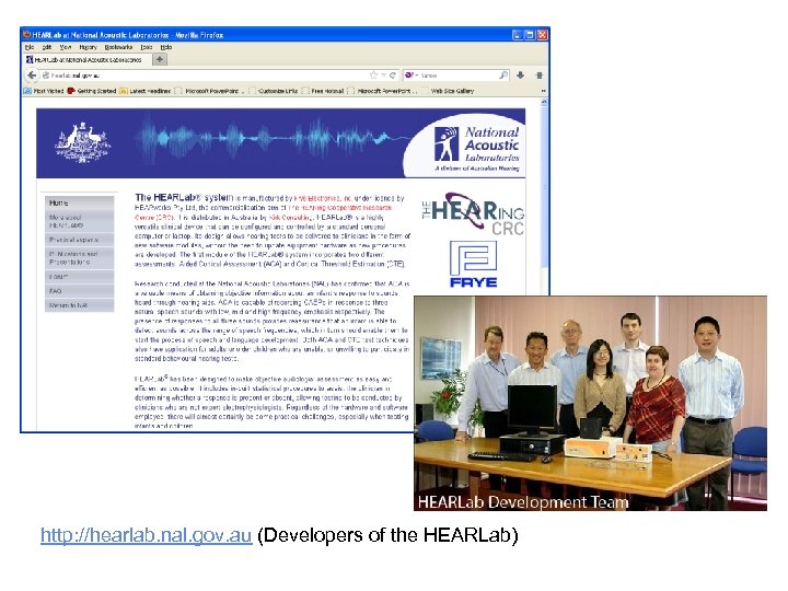 http: //hearlab. nal. gov. au (Developers of the HEARLab) 