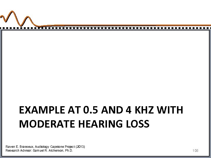 EXAMPLE AT 0. 5 AND 4 KHZ WITH MODERATE HEARING LOSS Raven E. Brasseux,