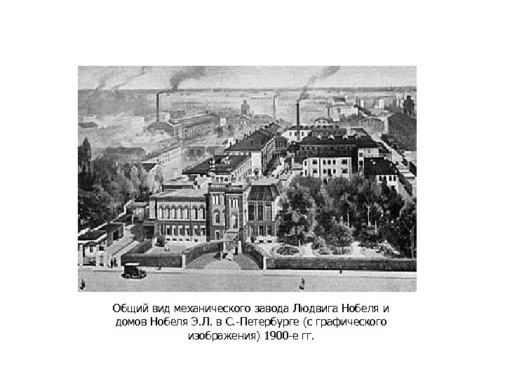 Общий вид механического завода Людвига Нобеля и домов Нобеля Э. Л. в С. -Петербурге