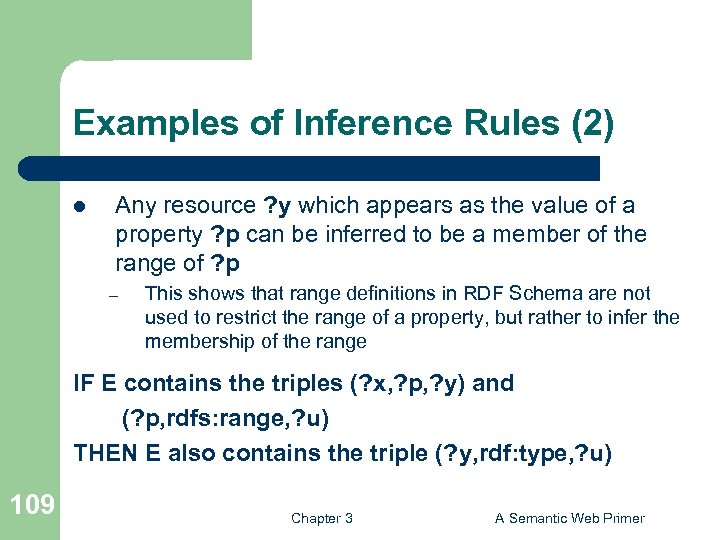 Examples of Inference Rules (2) l Any resource ? y which appears as the