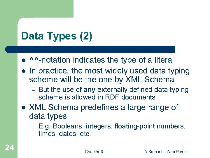 Data Types (2) l l ^^-notation indicates the type of a literal In practice,