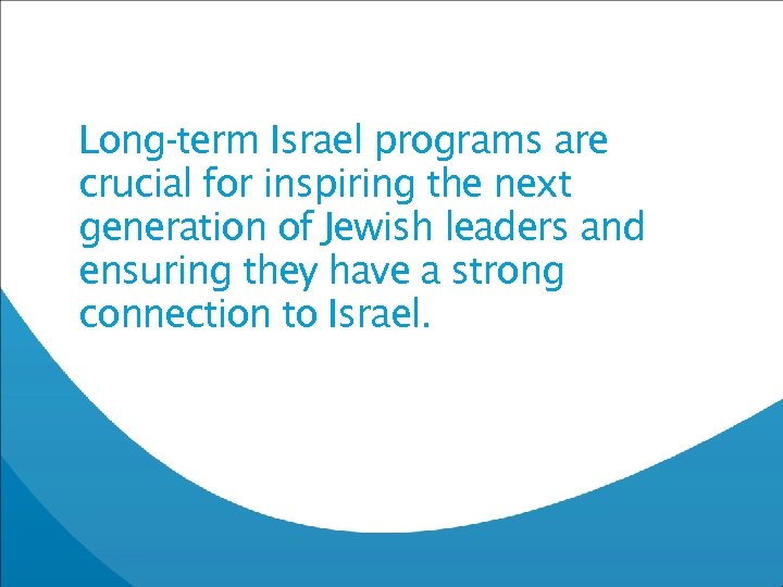 Long-term Israel programs are crucial for inspiring the next generation of Jewish leaders and