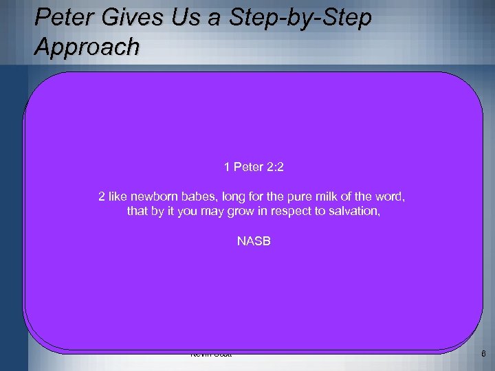 Peter Gives Us a Step-by-Step Approach • 2 Peter 1: 5 -11 5 –