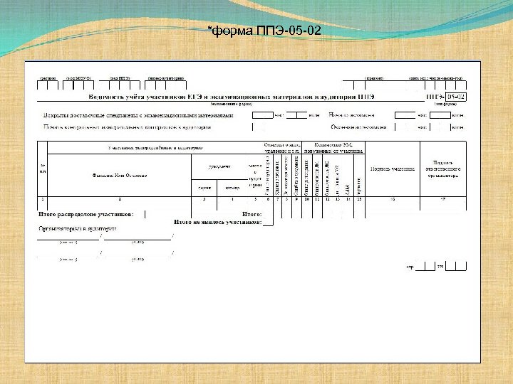 *форма ППЭ-05 -02 