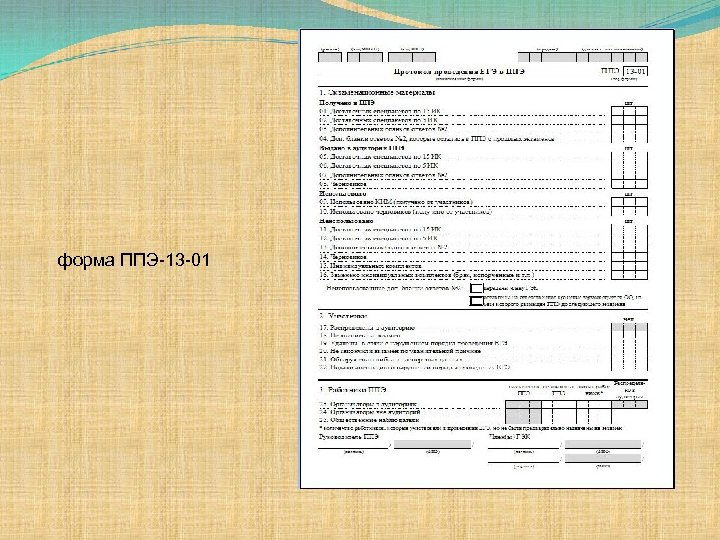 форма ППЭ-13 -01 