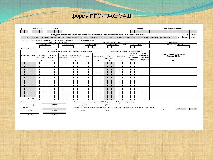 форма ППЭ-13 -02 МАШ 