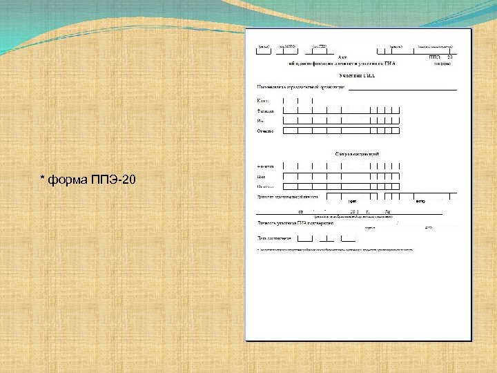 * форма ППЭ-20 