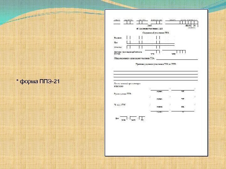 * форма ППЭ-21 