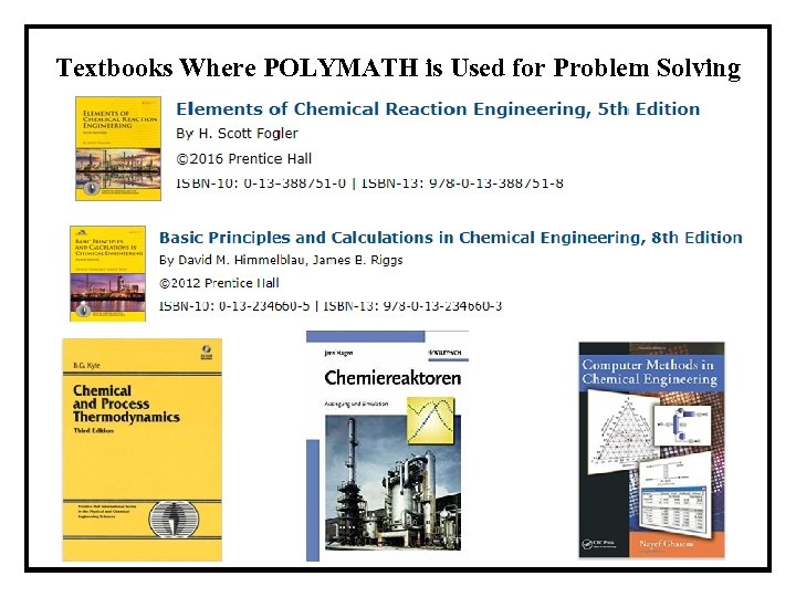 problem solving in chemical and biochemical engineering with polymath