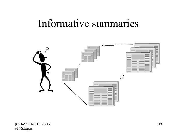 . . . Informative summaries (C) 2000, The University of Michigan 12 