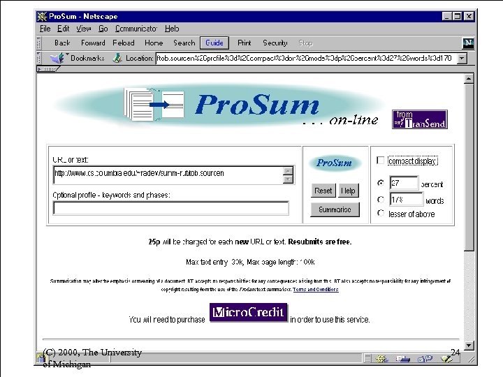 (C) 2000, The University of Michigan 24 