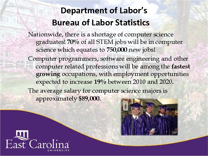 Department of Labor’s Bureau of Labor Statistics Nationwide, there is a shortage of computer