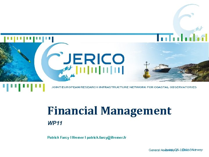 Financial Management WP 11 Patrick Farcy I Ifremer I patrick. farcy@ifremer. fr Jerico 2