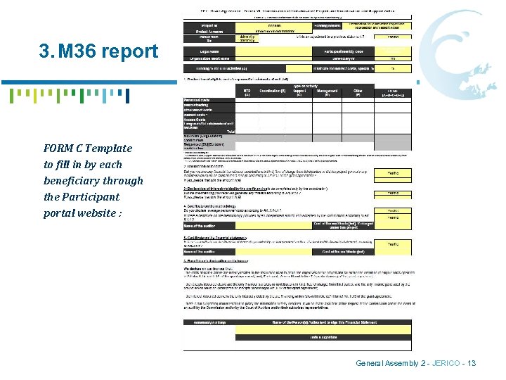 3. M 36 report FORM C Template to fill in by each beneficiary through