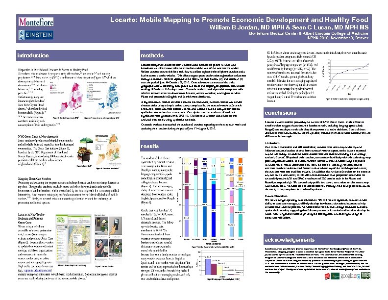 Locarto: Mobile Mapping to Promote Economic Development and Healthy Food William B Jordan, MD