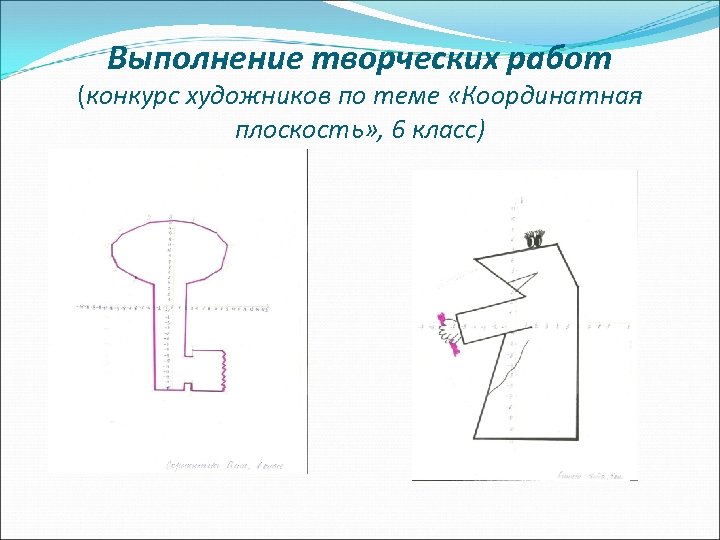 Выполнение творческих работ (конкурс художников по теме «Координатная плоскость» , 6 класс) 