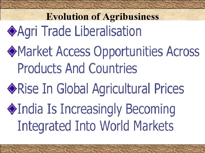 Evolution of Agribusiness 