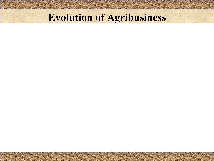 Evolution of Agribusiness 