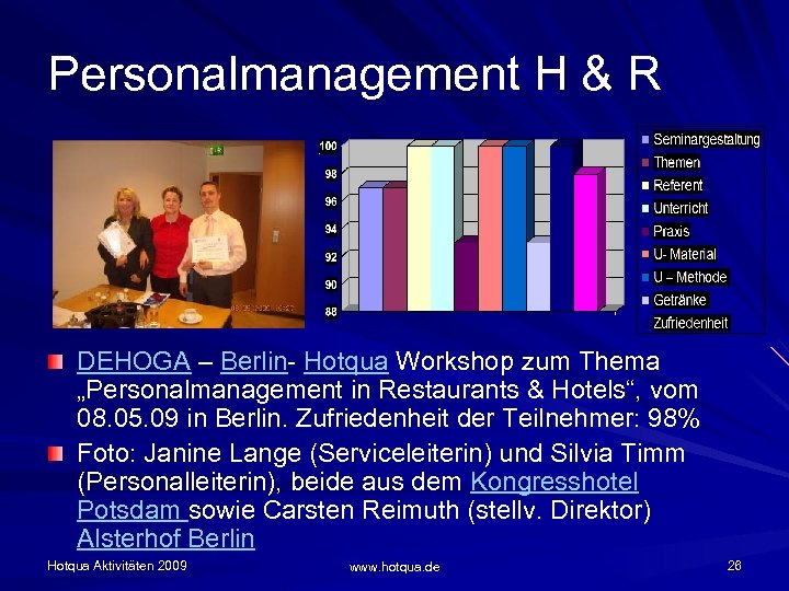 Personalmanagement H & R DEHOGA – Berlin- Hotqua Workshop zum Thema „Personalmanagement in Restaurants
